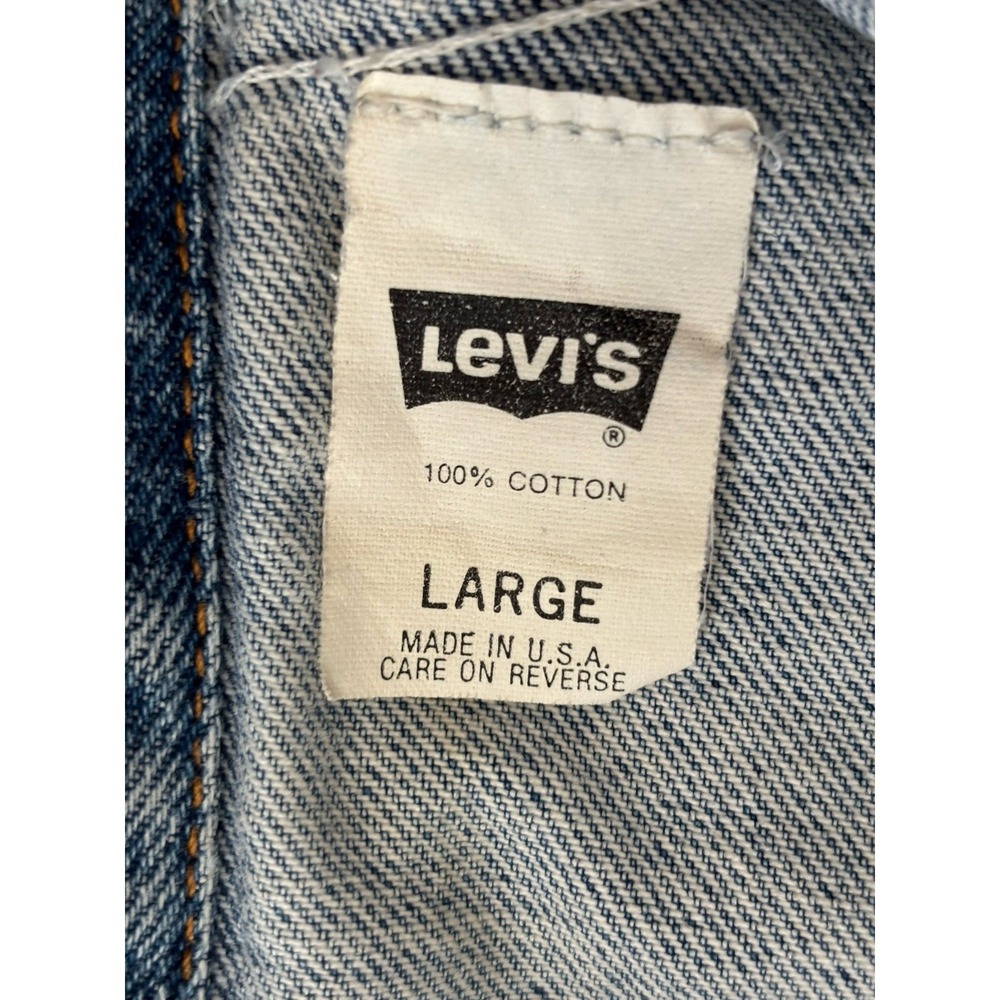 Vintage Levi's Denim Jacket Made In USA Womens Large Light Wash Cropped Trucker - Picture 11 of 12